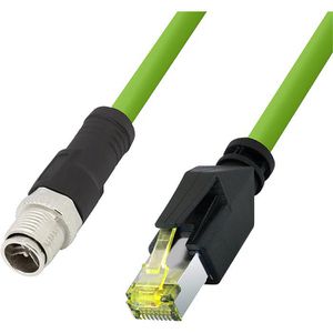 LogiLink Netzwerkkabel Industrial, CQM115S, grün, Cat 6A, 500MHz, 10Gbit/s, S/FTP, M12 auf RJ45, 20 m