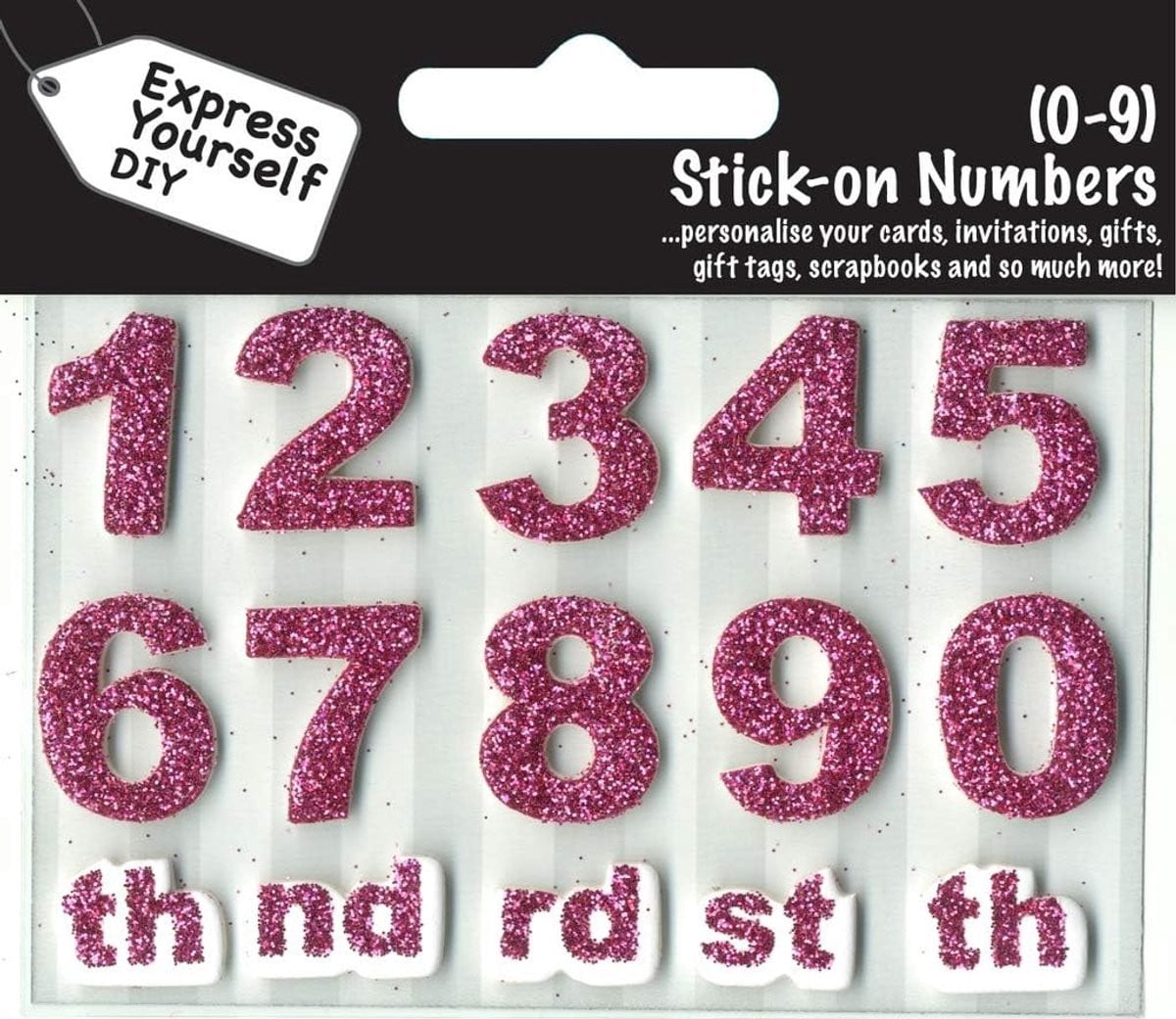 Zelfklevende nummer stickers Cijfer Toppers - Roze - 10 x 2 cm