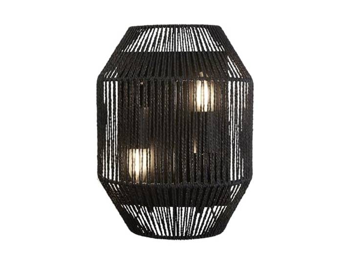 Searchlight Wicker 2 Light Wandleuchte, Black Wicker
