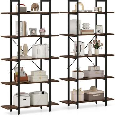 "1/2 PCS 5-Tier Bookshelf 62"" Tall Book Storage Organizer Shelf"