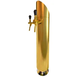 Ich-zapfe Schanksäule, 2-leitig, Modell Tower, Ø 114mm, Getränkespender Zubehör, Gold