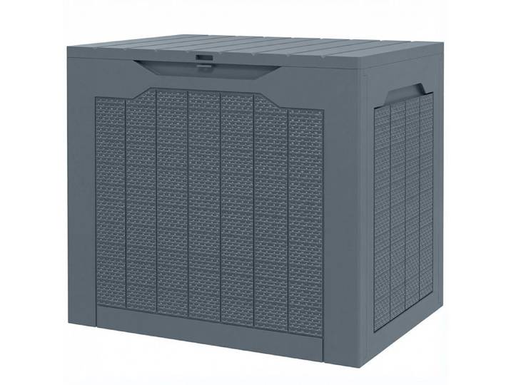 Coffre de rangement extérieur 97L avec poignées Encastrées malle de rangement extérieur Étanche 56x41x50cm gris clair