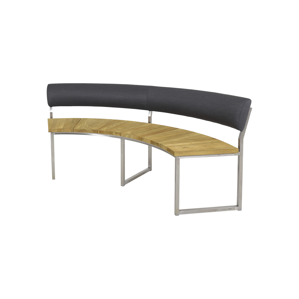 Zebra Onyx Bank Edelstahl/Recyceltes Teak inkl. Rückenlehne