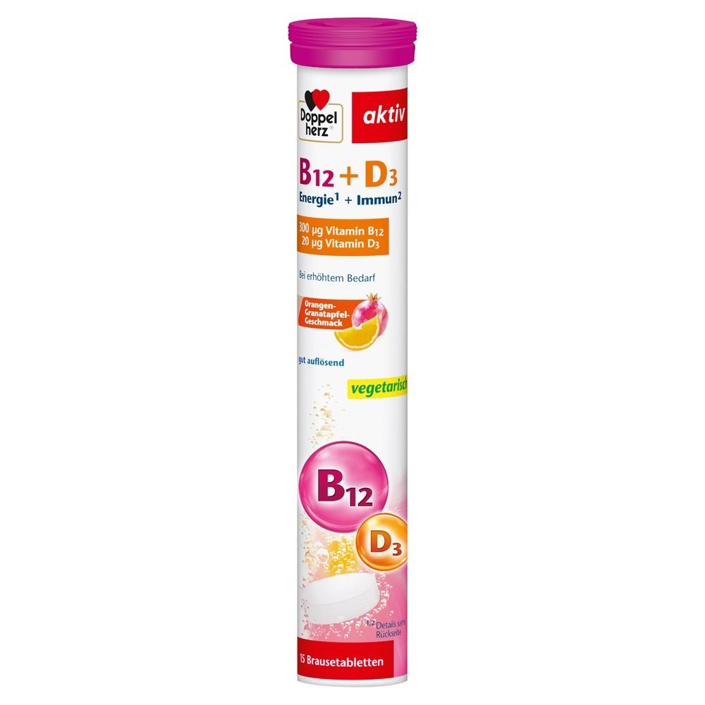 Doppelherz Vitamin B12+D3 Brausetabletten 15 St