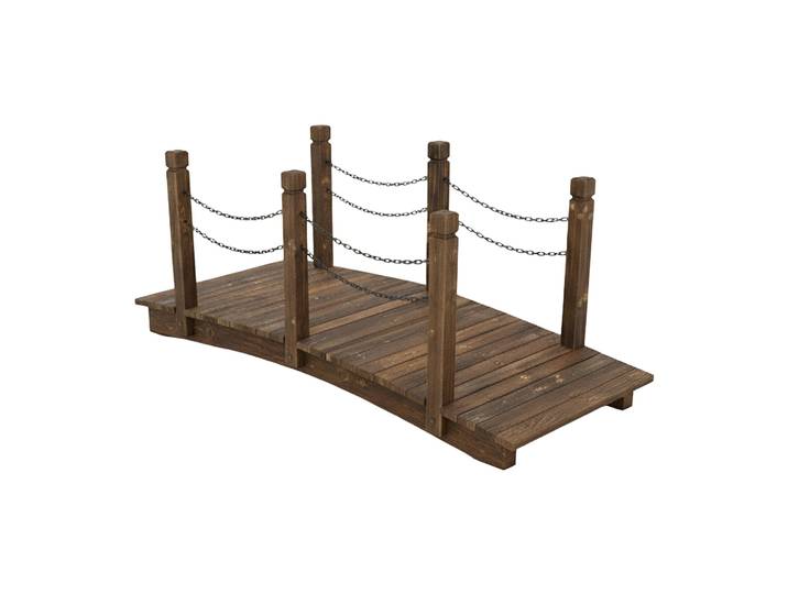 Garten Brücke mit Ketten Braun-Schwarz