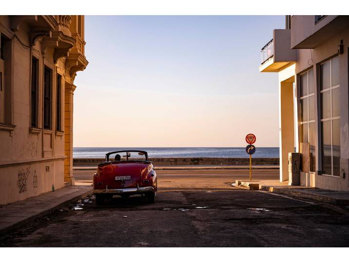 Fototapete PAPERMOON Photo-Art JOHN DEAKIN, DAS SUN SET - HAVANNA , bunt, B:4m L:2,6m, Vlies, Tapeten, Fototapete