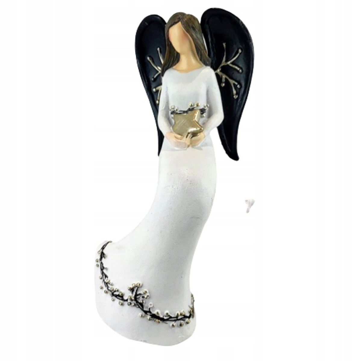 Ewax Zittende Engel met Ster Keramiek Decoratie 22 cm