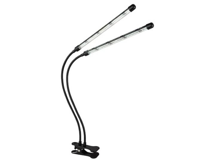 Klemmstrahler Pflanzenlampe Wachstumsleuchte Tischleuchte Anzucht IP44 Tischlampe Dimmer Timer LED, Kunststoff Metall, 1x LED 540 lm Kaltweiß, LxBxH 45x41x47 cm