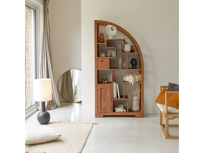 Bücherregal aus massivem Teak - Natur - Teak
