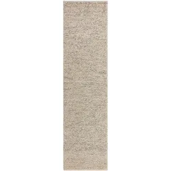 WOLLTEPPICH handgewebt MEDWAY, einfarbig, Beige, 60 x 230 cm