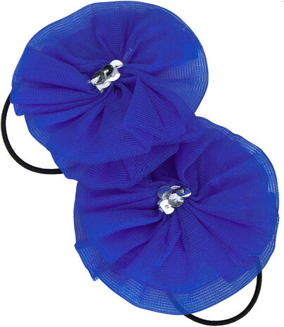 Haargummis "Blume", 2 Stück, blau
