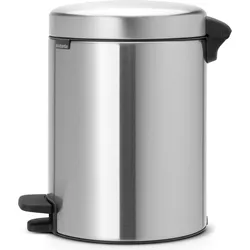 Newicon Mülleimer 5 l Stahl matt mit Fußpedal