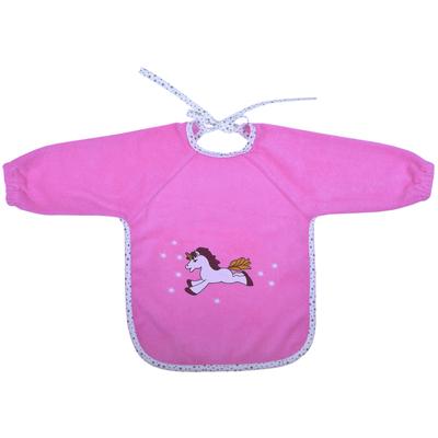 Lätzchen WÖRNER "Einhorn orchidee Ärmellatz beschichtet", Baby, pink (orchidee), Obermaterial: 100% Baumwolle, Lätzchen, mit Ärmeln, beschichtet, schützt vor durchnässen