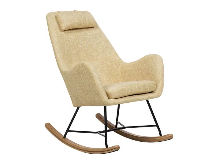 Fauteuil à bascule tissu jaune