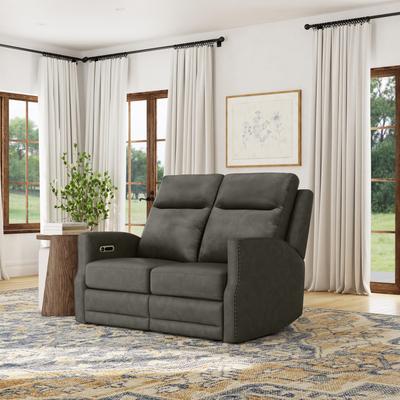 "Maxwellton Cedar Power Reclining Loveseat with Power Headrests and Lumbar by Flexsteel - 56"" x 42"" x 39"""