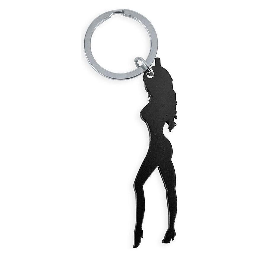 Diablo Picante Schlüsselanhänger Mit Weiblicher Silhouette In Schwarzer Farbe Mit Bieröffner (D-243996)