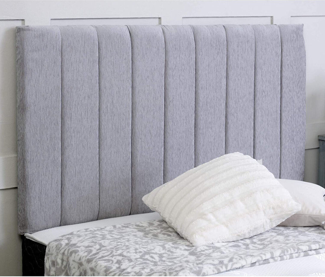 17 Stories Cartha Upholstered Velvet Headboard Silver Double (4'6)
