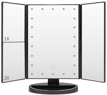 Fusion Finds Portable LED Makeup Mirror With Lights, Trifold Touch Control Vanity Mirror black