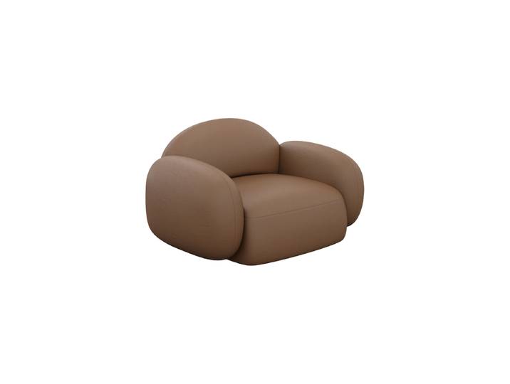 Design Echtleder Loungesessel „Varello“ Echtleder Choco Brown BLOOMINGLOFT Collection