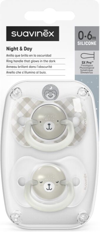 Suavinex Wild & Free Night & Day tétine Grey 2 pcs