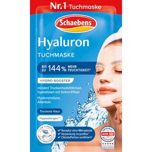 Schaebens Gesichtsmaske Hyaluron Tuchmaske, feuchtigkeitsspendend, für trockene Haut, 21 g