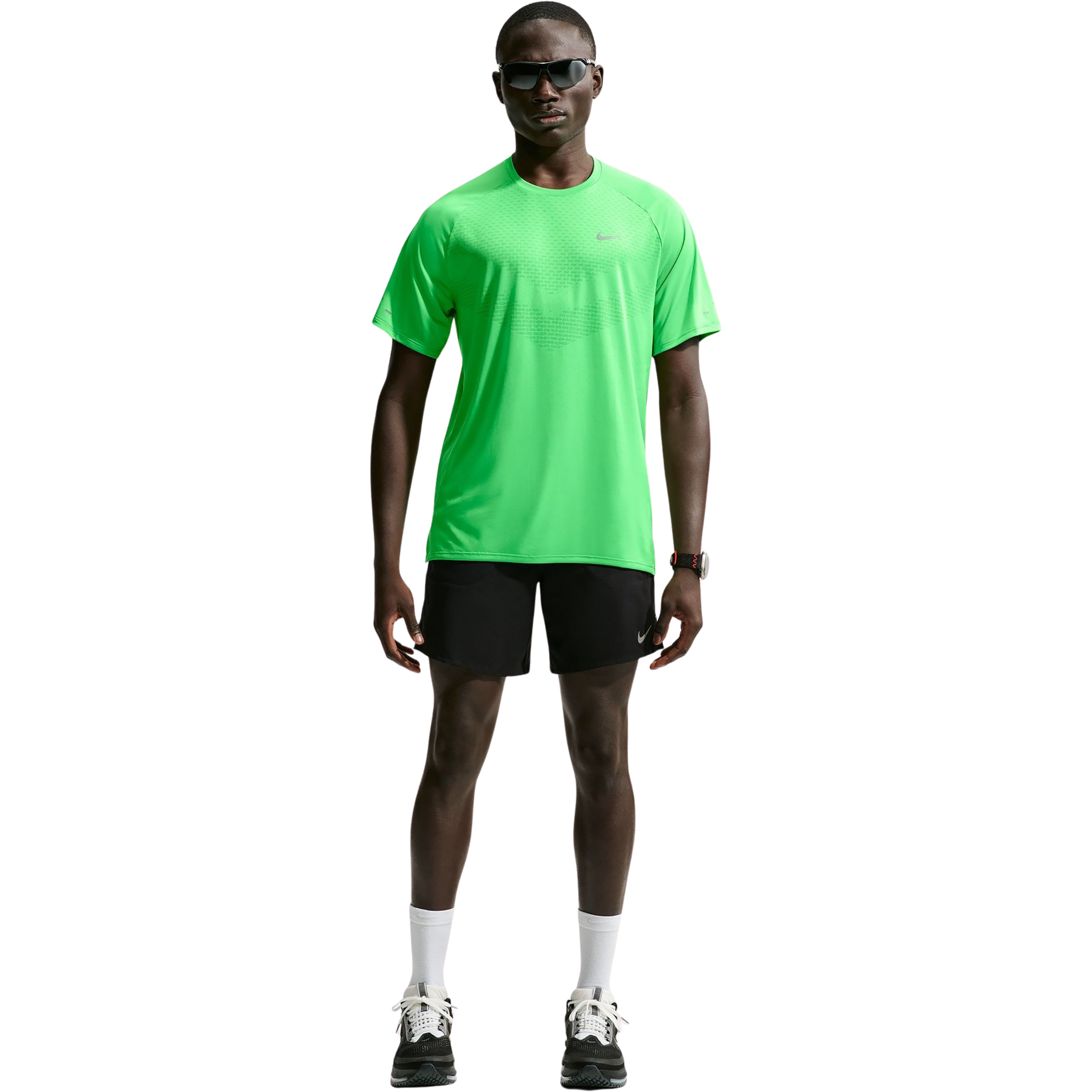Nike Stride Herren Laufshirts gruen Größe L Trailrunning | Laufen Elastisch