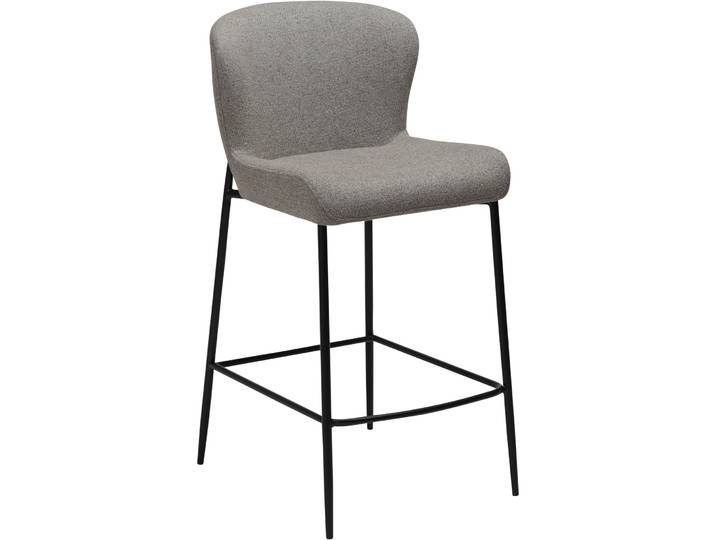 DAN-FORM Barhocker Glam hellgrau Stoff, Metall H 96 cm - Barhocker