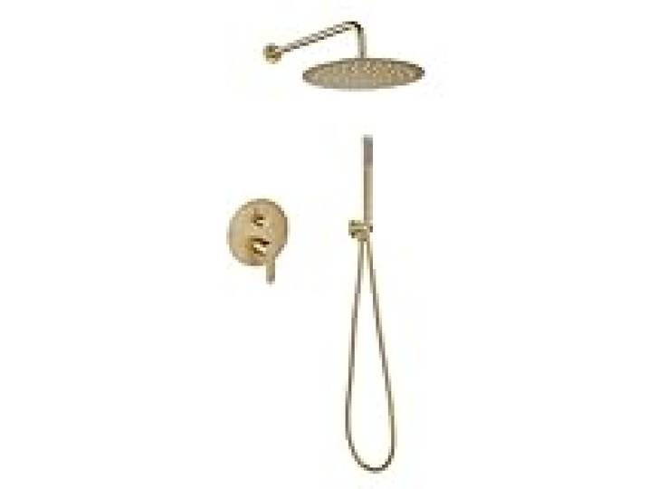 Edouard Rousseau - Colonne de Douche WALL – Tête Orientable – Douchette 1 Jet – Robinetterie Encastrée Laiton Brossé (Mécanique)
