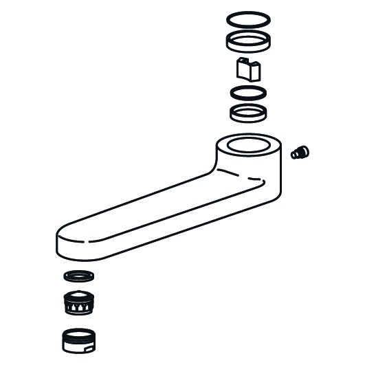 KWC Auslaufset DOMO A225 Wand, chromeline 536687