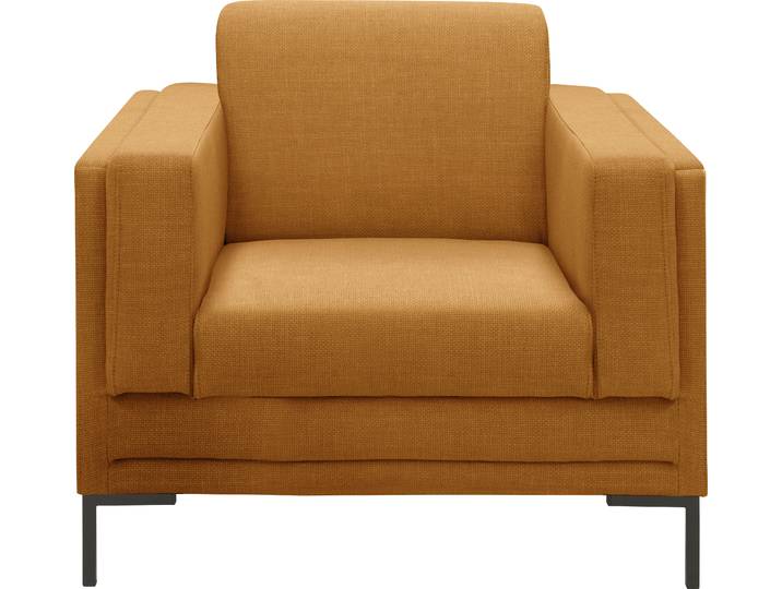 Sessel LOOKS VII , gelb (curcuma), B:97cm H:82cm T:90cm, 100% Polyester, LOOKS BY WOLFGANG JOOP, Sessel, Sessel, klare Linien, edles Design
