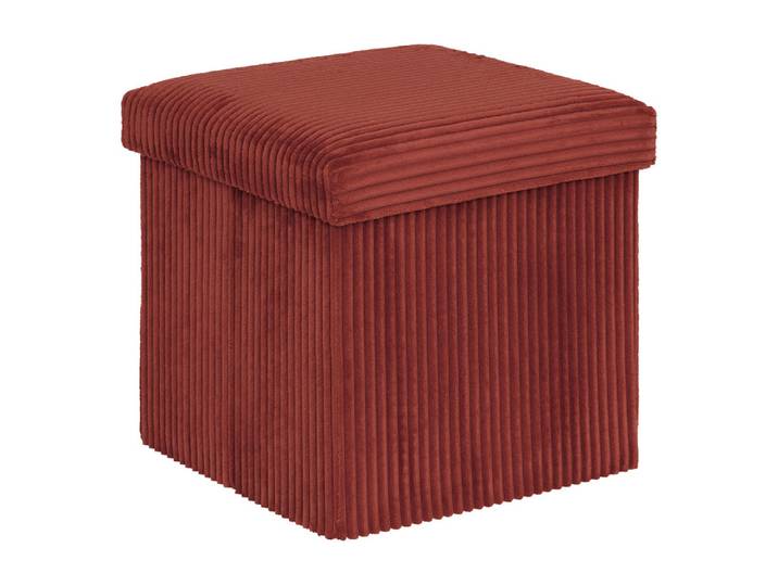 Pouf pliant cotelé Arum Rouille - Basika