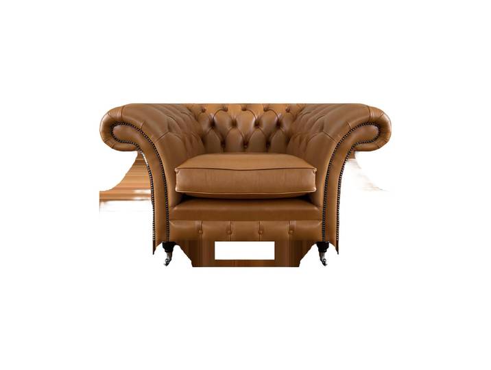 Xlmoebel Sessel Brauner Ledersessel im Chesterfield-Design für elegantes Wohnen (Sessel), Hergestellt in Europa