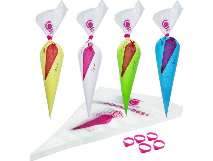 Spritzbeutel 100 Stück Set 41 cm, Mehrfarbig, Papier, 21.5x33x41 cm, Backen & Backzubehör, Garnieren & Verzieren