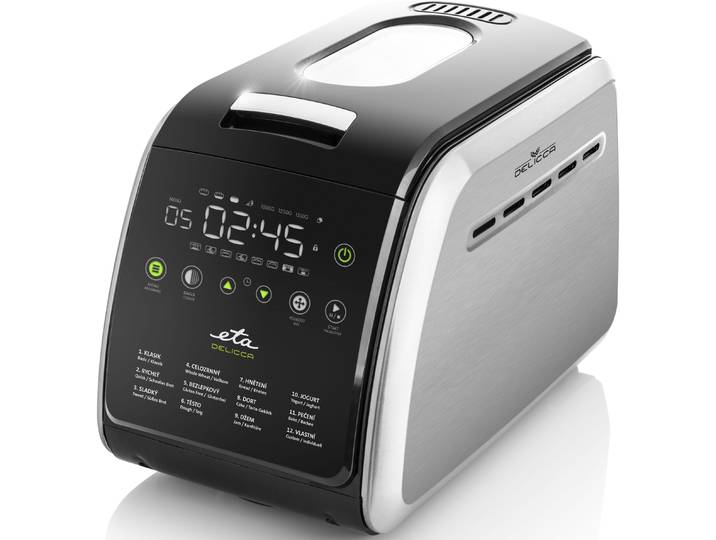 ETA Brotbackautomat DELICCA II ETA714990030 , schwarz (edelstahlfarben, schwarz), B:26,5cm H:30,5cm T:43,5cm, Brotbackautomaten, 3 Bräunungsgrade