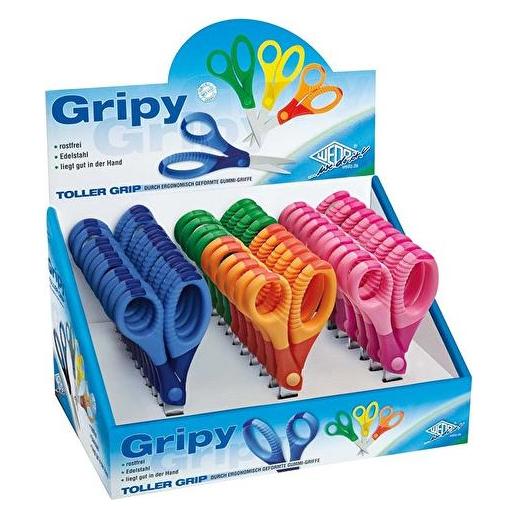 Wedo Bastelschere Gripy, spitz, L"nge: 130 mm, 30er Display (13 cm) (77 357)