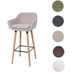 Barhocker Malmö T381, Barstuhl Tresenhocker MVG-zertifiziert ~ Textil, creme grau