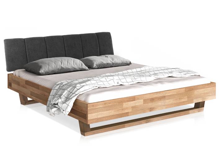 LÖWEN Holz-Kufenbett mit Polsterkopfteil, Material Massivholz