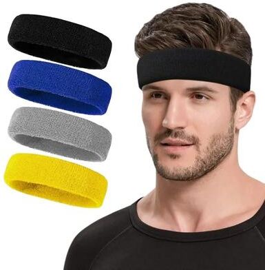 Friendly Fresh Finds Sport Headband For Men & Women Sweat Wicking Fitness Bandana For Yoga, Running & Gym Workouts blue