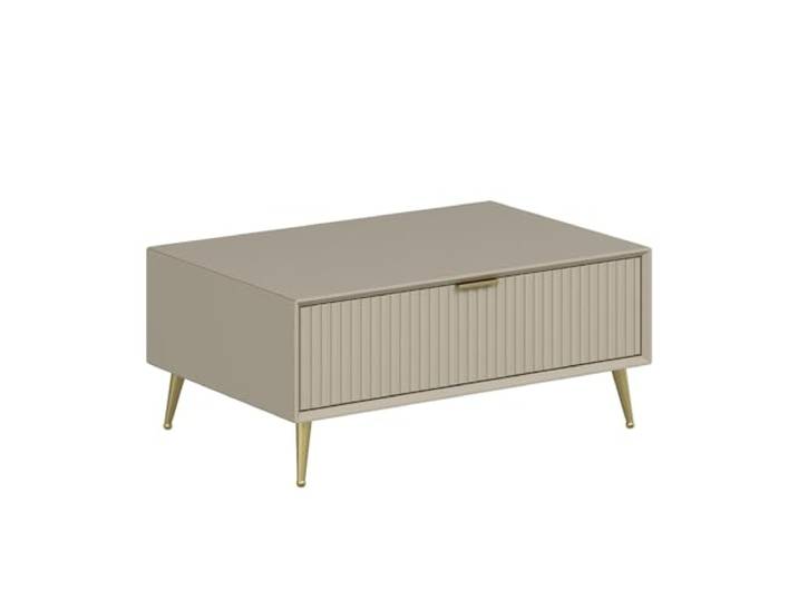 Hanah Home Modern Coffee Table, Sandstone Color, 90 x 60 x 40 cm 100% Melamine Coated Particle Board, 18 mm Thick Stylish Geometric Design for Contemporary Living Spaces