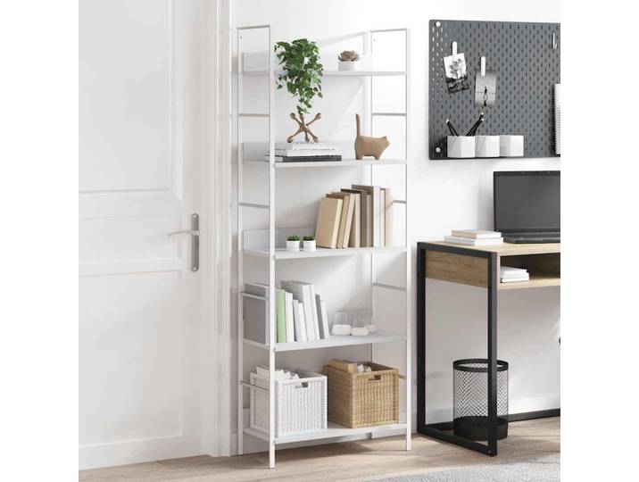 vidaXL Bücherregal 5 Regalböden Weiß 60x27,6x158,5 cm Holzwerkstoff