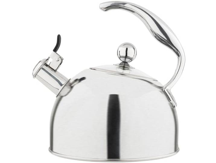 Viking Culinary Teekessel aus Edelstahl, satiniert, mit Deckel aus gehärtetem Glas, 2,5 l, silberfarben