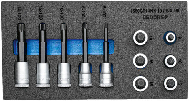 Inserts pour tournevis Gedore, jeu de 1/2'' dans le module Check-Tool 11 pcs. (2957957)