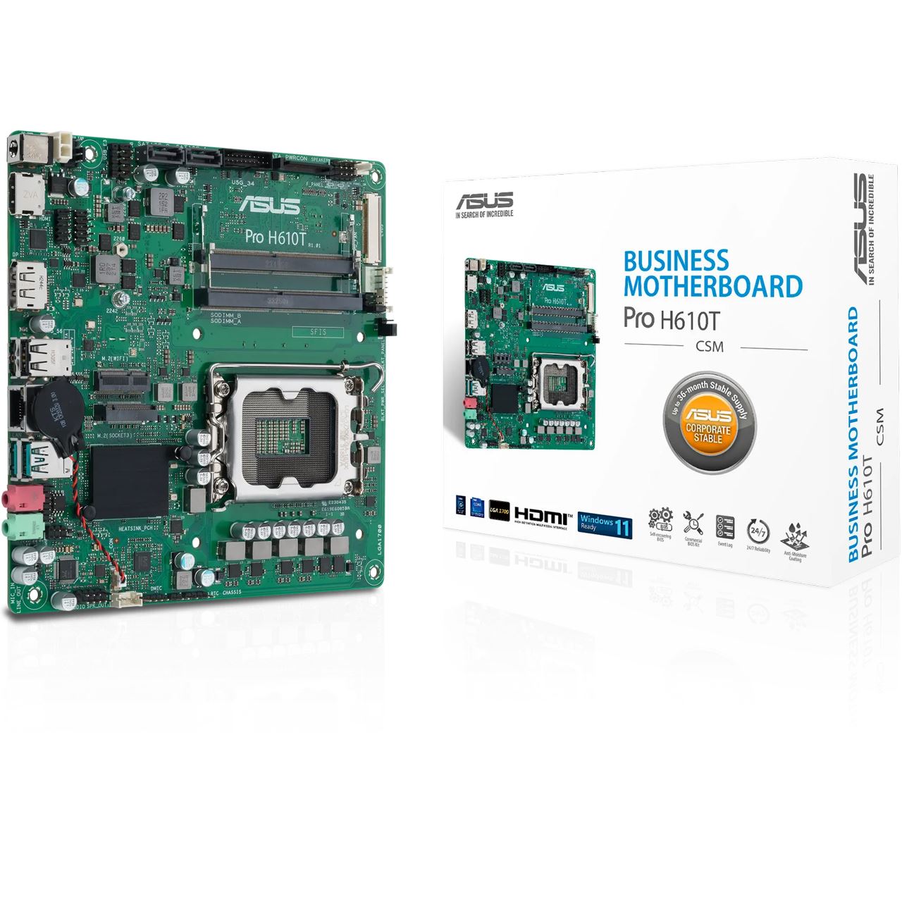 Asus Pro H610T-CSM Intel H610 So.1700 DDR5 Thin Mini-ITX Retail
