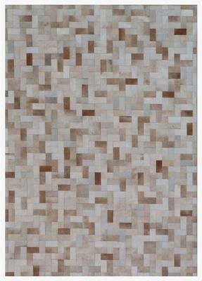 Exquisite Rugs "Natural Hide hand-tufted Leather Hide Ivory Area Rug - 13'6"" x 17'6"""