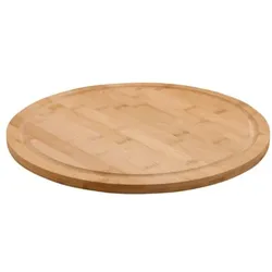 Gerso Rundes Schneidebrett aus Bambus braun, 33x1.5x33 cm