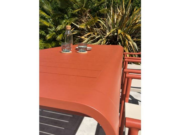 Ensemble repas de jardin en aluminium 6 places - Terracotta - HANOI