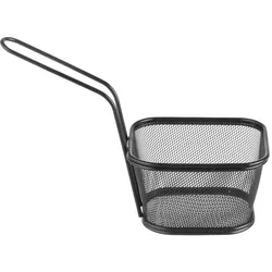 Hendi 48x Miniatur-Frittierkörbe stapelbar,schwarz,130x115x(H)80mm