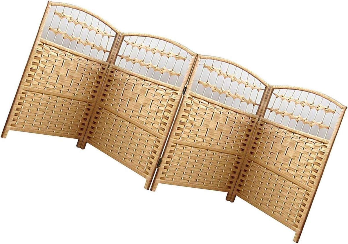 Kamerscherm met 4 panelen van hout voor privacy en decoratie