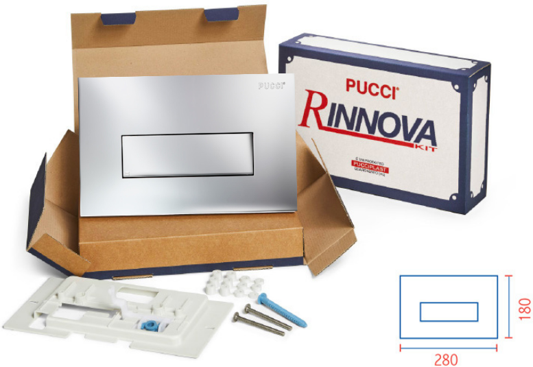 PUCCIPLAST Rinnova Kit Di Trasformazione Per Placche Serie Sara Linea CROMATA 4,7 mm Cod. 80139662