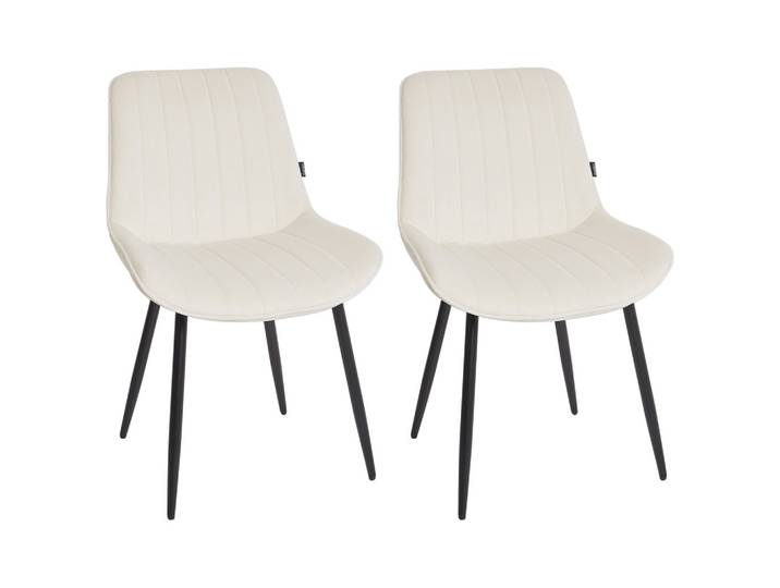 STUHL 2er-Set Samtstoff Helles Beige Dubrovnik